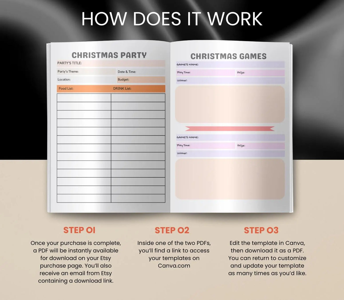 Printable Christmas Planner: Holiday Organizer, Gift List (PDF Download) Grown Black Glorious