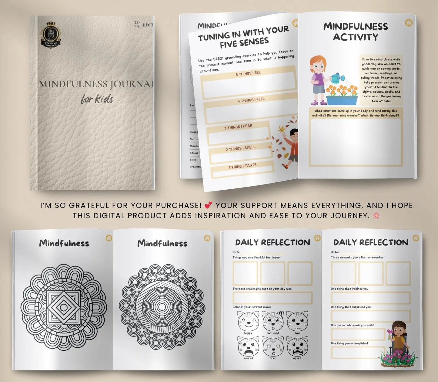 Mindfulness Journal for Kids |Gratitude & Self-Care Prompts (Printable PDF) Ma boutique