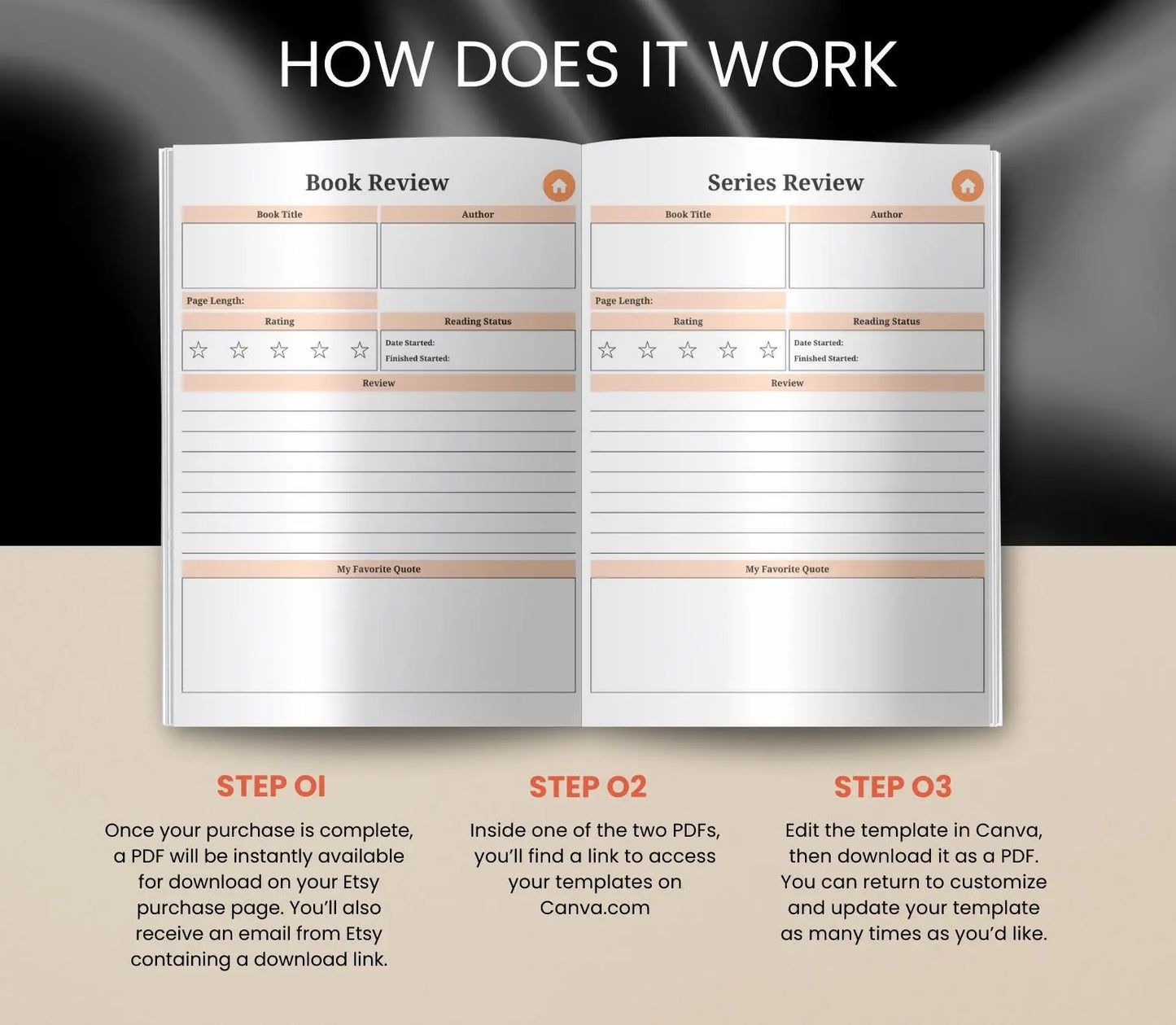 Digital Reading Journal: Book Tracker, Review Log (Printable PDF) Grown Black Glorious