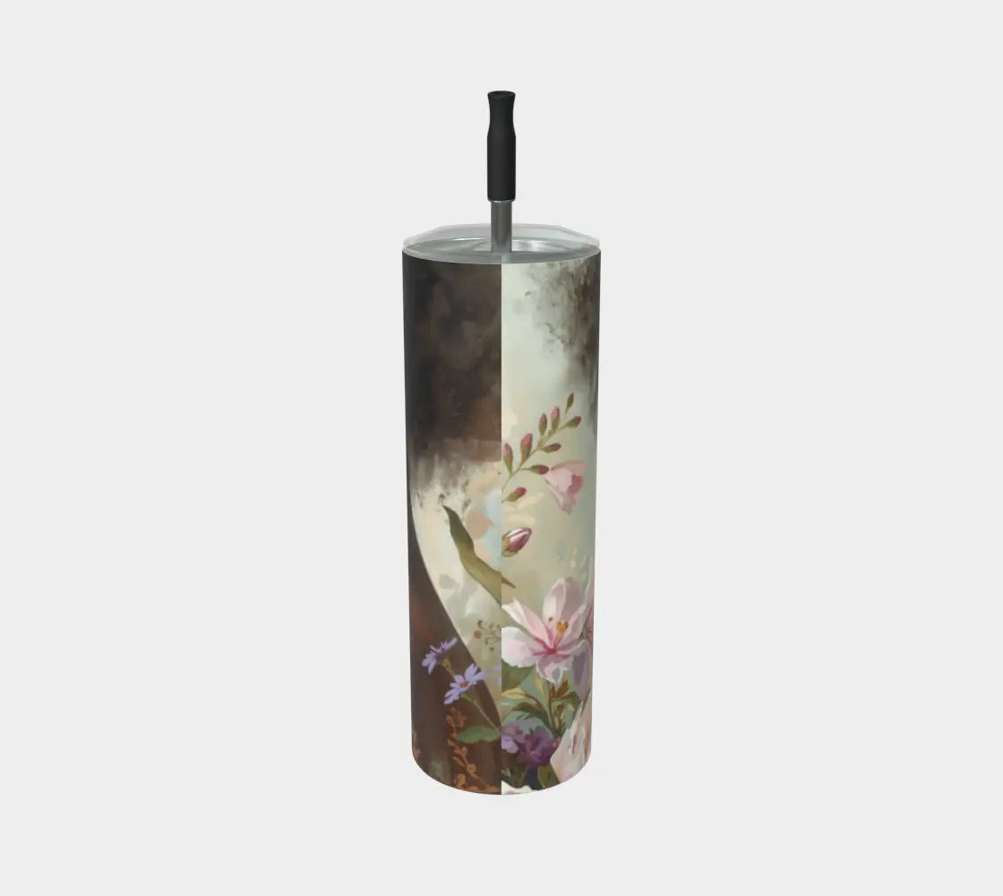 Black Woman Art Tumbler – 20 oz Stainless Steel Travel Cup, Afrocentric Luxury Drinkware for Empowered Women Grown Black Glorious