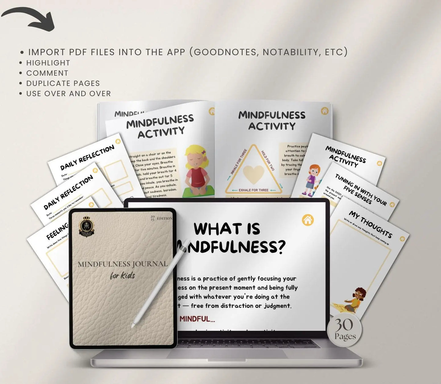 Mindfulness Journal for Kids |Gratitude & Self-Care Prompts (Printable PDF) Ma boutique