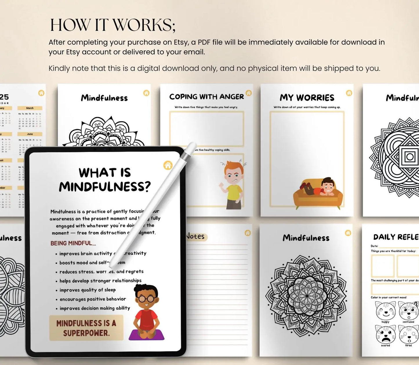 Mindfulness Journal for Kids |Gratitude & Self-Care Prompts (Printable PDF) Ma boutique
