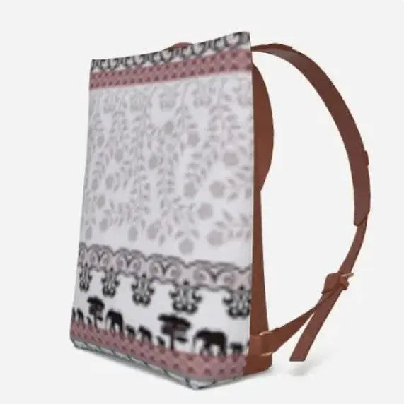 Elegant Blush Heritage Vegan Leather Backpack – Afro-Luxury Travel Bag for Black Women Grown Black Glorious