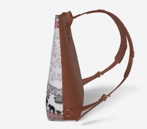 Elegant Blush Heritage Vegan Leather Backpack – Afro-Luxury Travel Bag for Black Women Grown Black Glorious
