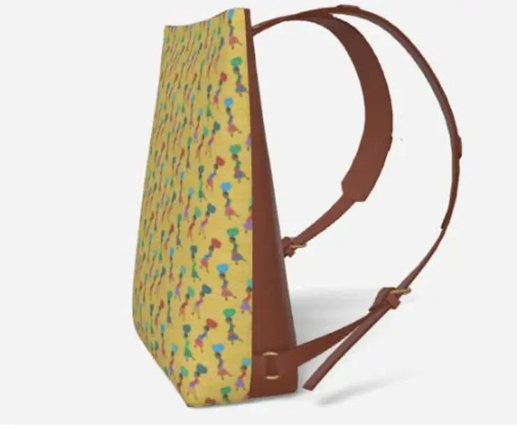 African Print Vegan Leather Backpack – Luxury Afrocentric Travel Bag for Women Grown Black Glorious