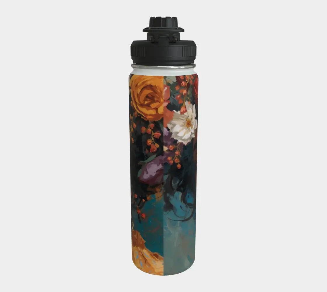 Black Woman Art Stainless Steel Water Bottle – 24 oz Double-Wall Insulated Bottle, Luxury Hydration with Afro-Inspired Beauty Grown Black Glorious