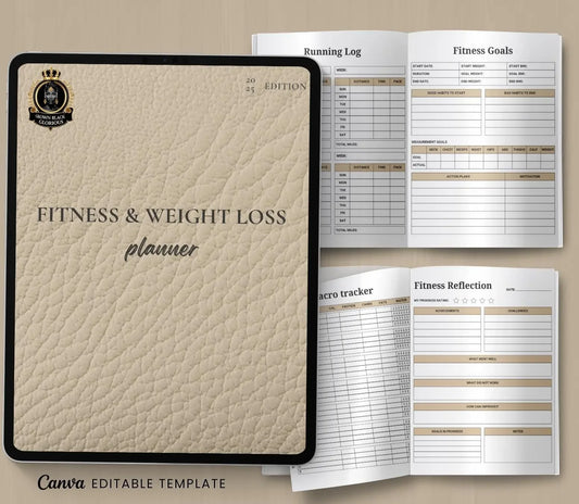 Fitness and Weight Loss Planner for Black Women | Workout Tracker, Meal Planner for Nubian Queen, Printable PDF for Weight Loss & Wellness Ma boutique
