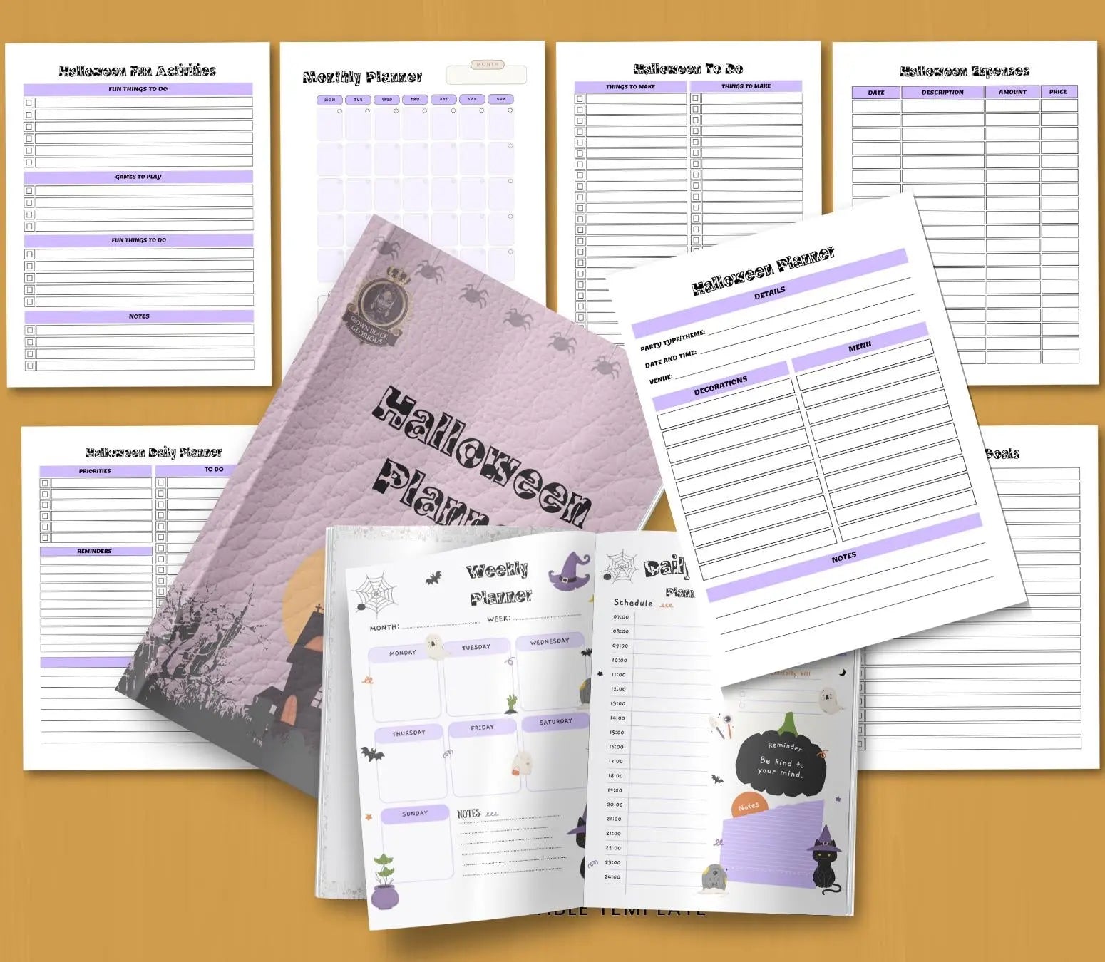 Family Halloween Planner - Party, Budget & Costume Organizer (Digital Download) Grown Black Glorious
