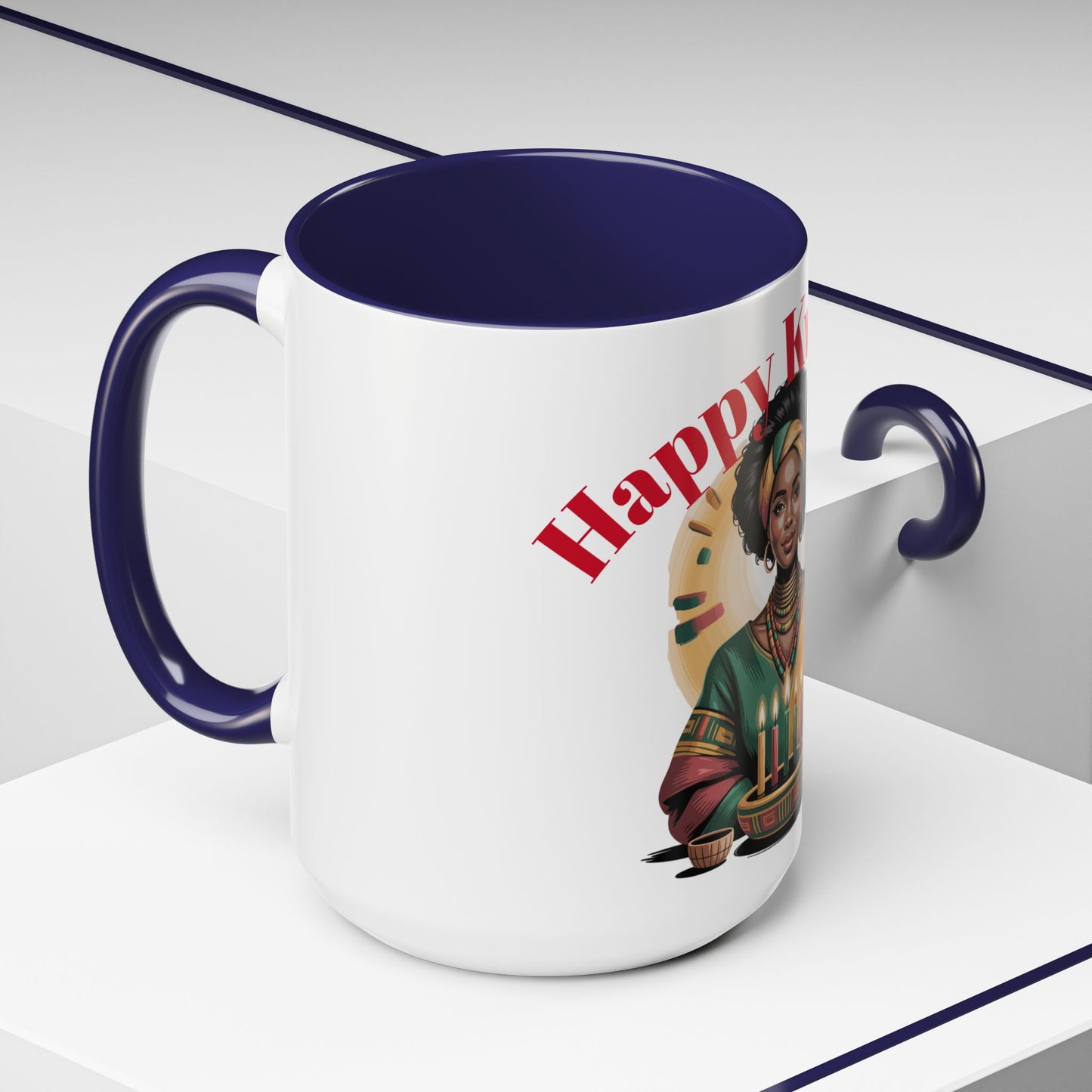 Happy Kwanzaa Mug for Black Women | Afrocentric Empowerment Coffee Cup | Cultural Heritage Gift for Kwanzaa Celebration
