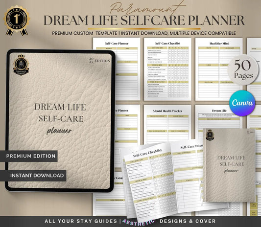 Self-Care Planner: Wellness Journal & Habit Tracker (Digital Download) Ma boutique