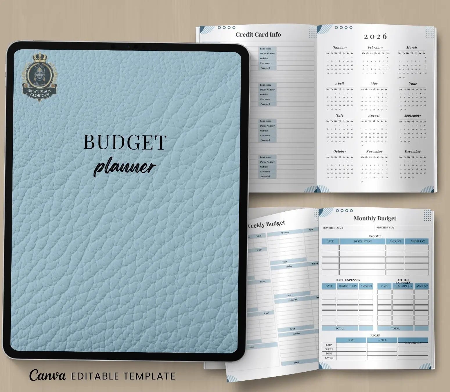 Budget Planner & Finance Tracker - Money Management Made Easy (Digital) Grown Black Glorious