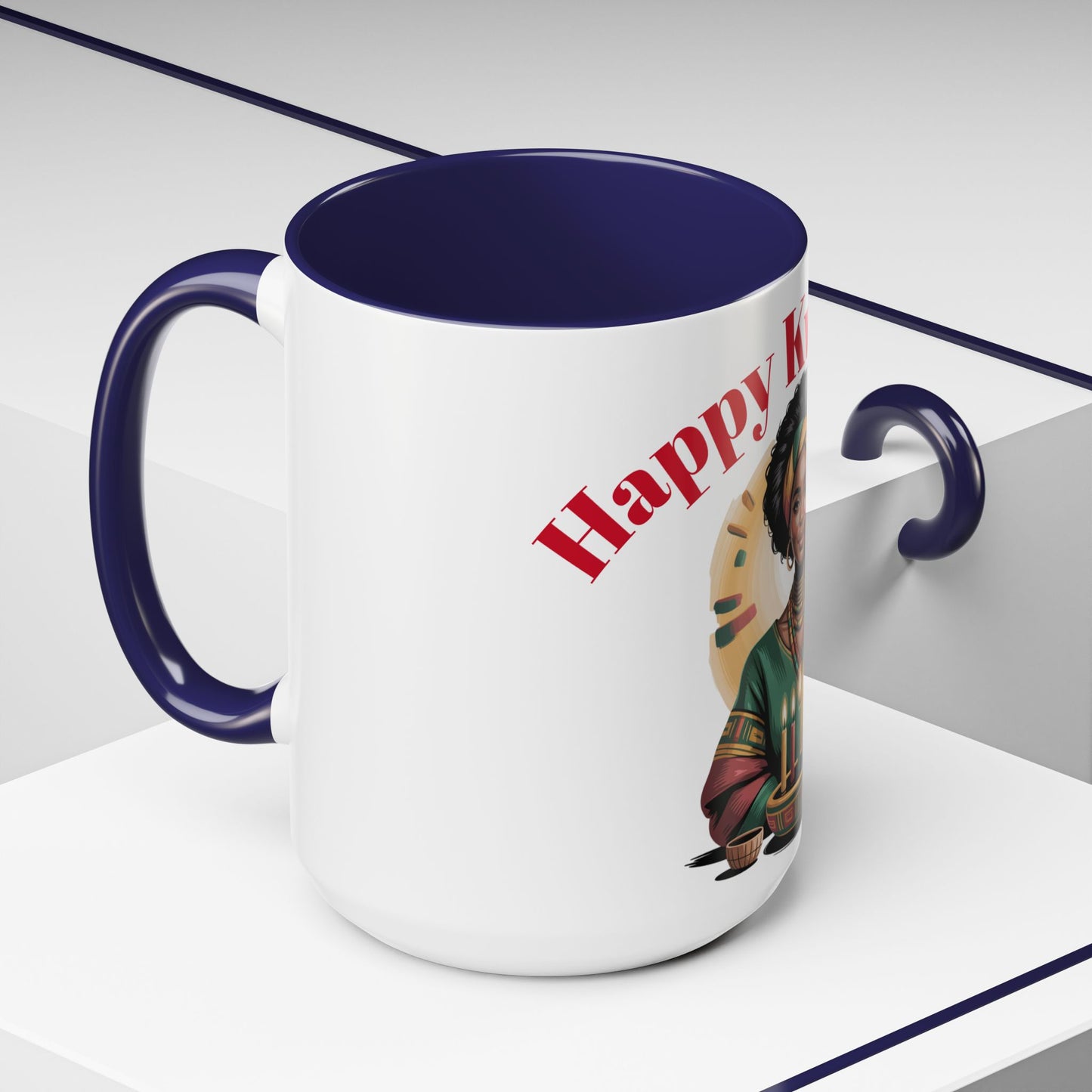 Happy Kwanzaa Mug for Black Women | Afrocentric Empowerment Coffee Cup | Cultural Heritage Gift for Kwanzaa Celebration