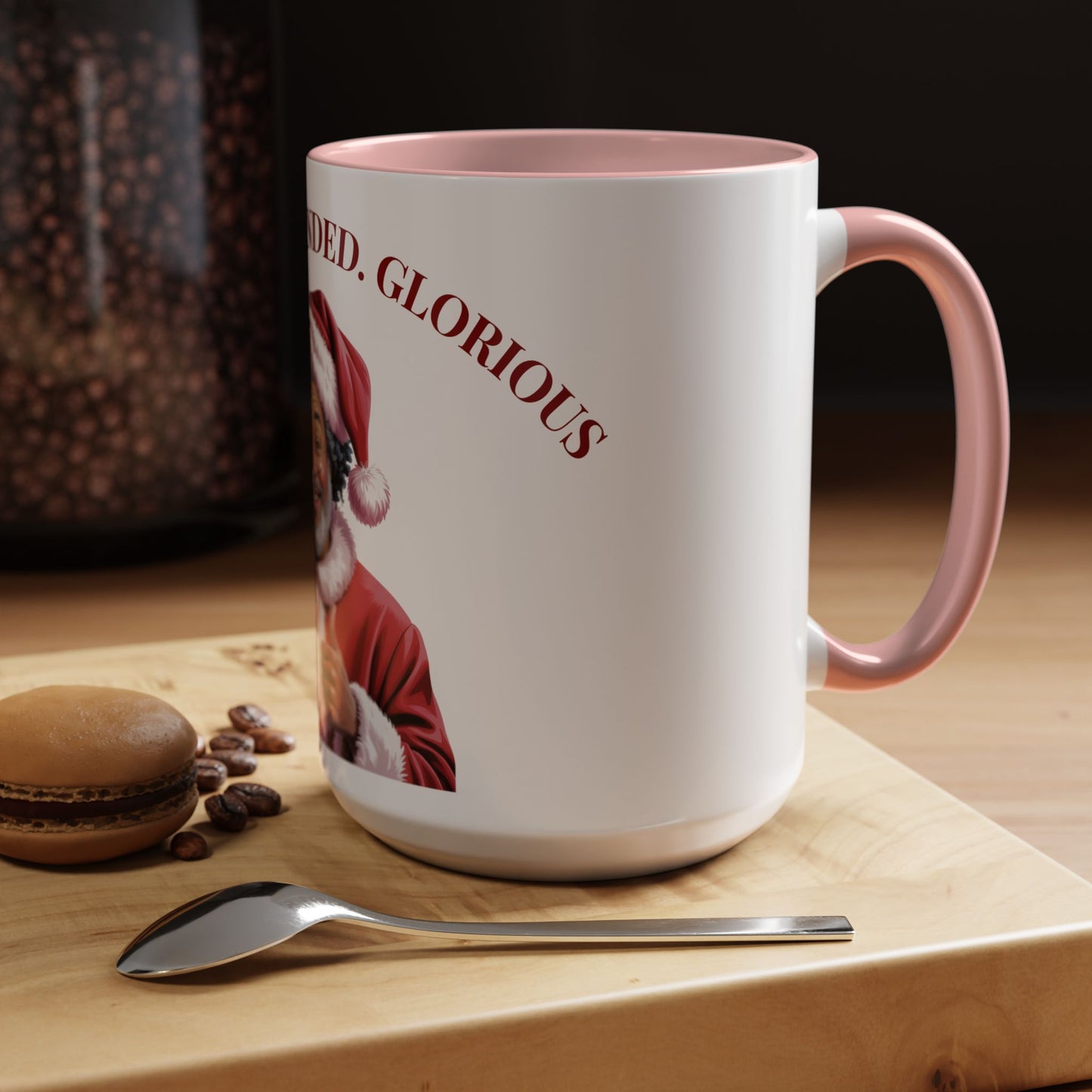 Festive Santa Coffee Mug - "Rooted. Grounded. Glorious."