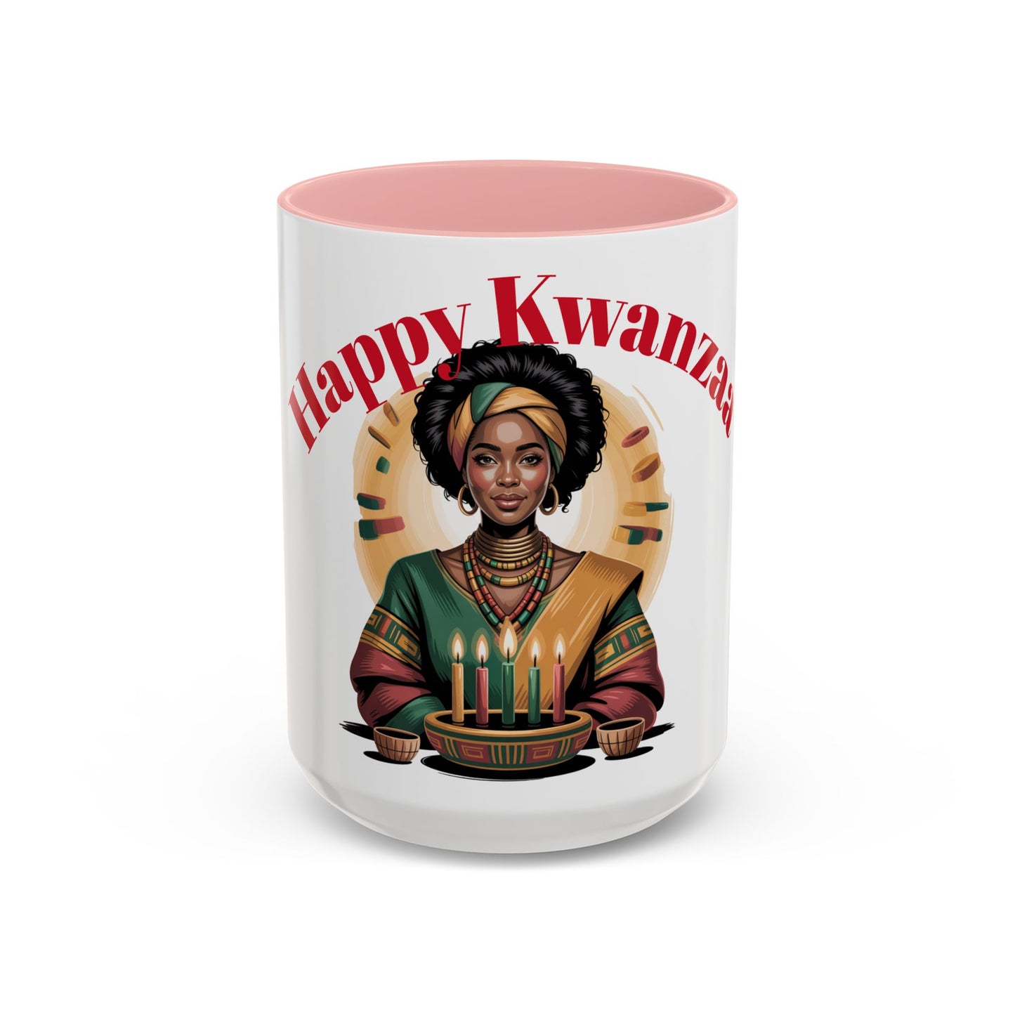 Happy Kwanzaa Mug for Black Women | Afrocentric Empowerment Coffee Cup | Cultural Heritage Gift for Kwanzaa Celebration