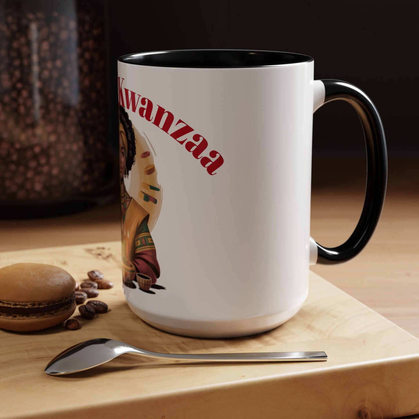 Happy Kwanzaa Mug for Black Women | Afrocentric Empowerment Coffee Cup | Cultural Heritage Gift for Kwanzaa Celebration
