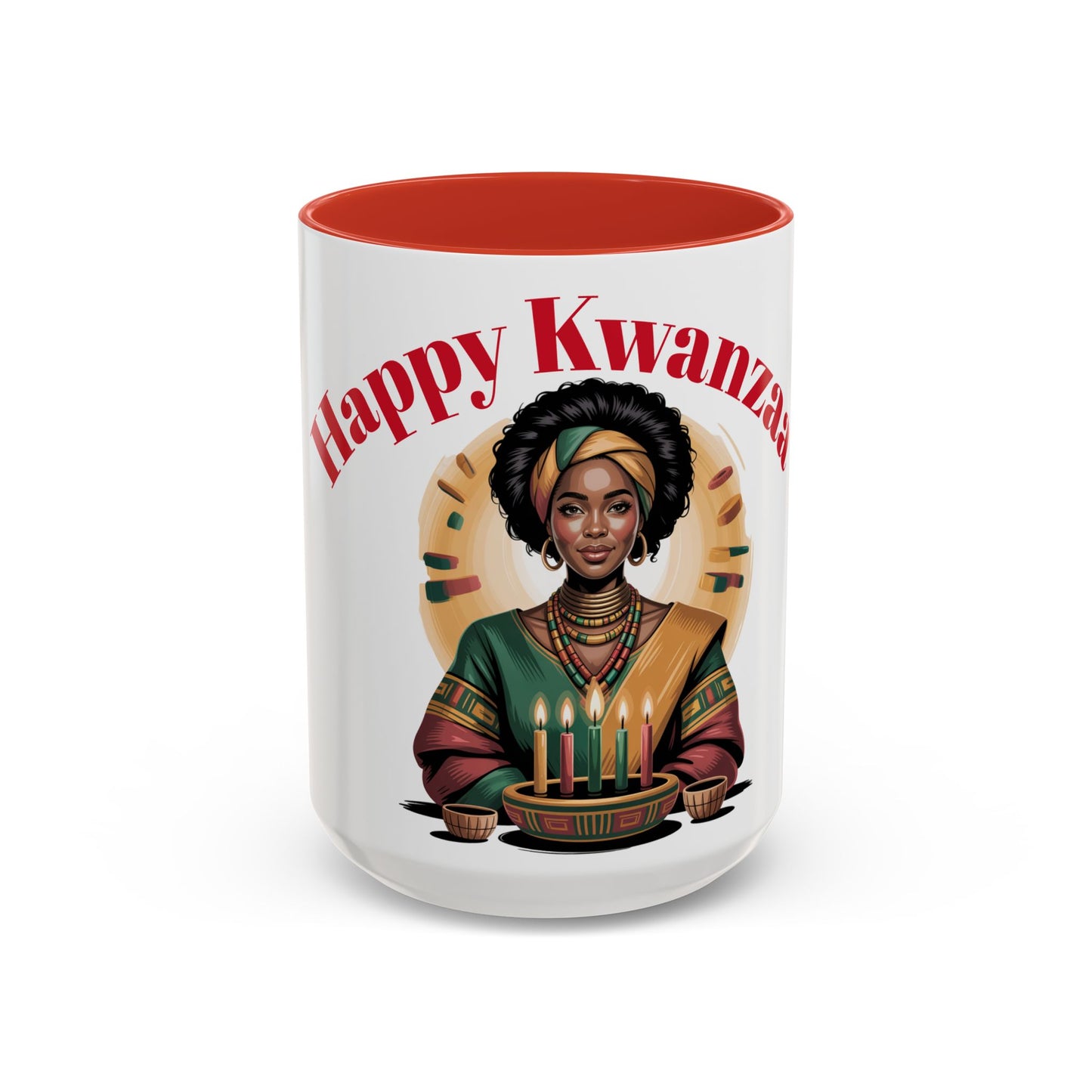 Happy Kwanzaa Mug for Black Women | Afrocentric Empowerment Coffee Cup | Cultural Heritage Gift for Kwanzaa Celebration