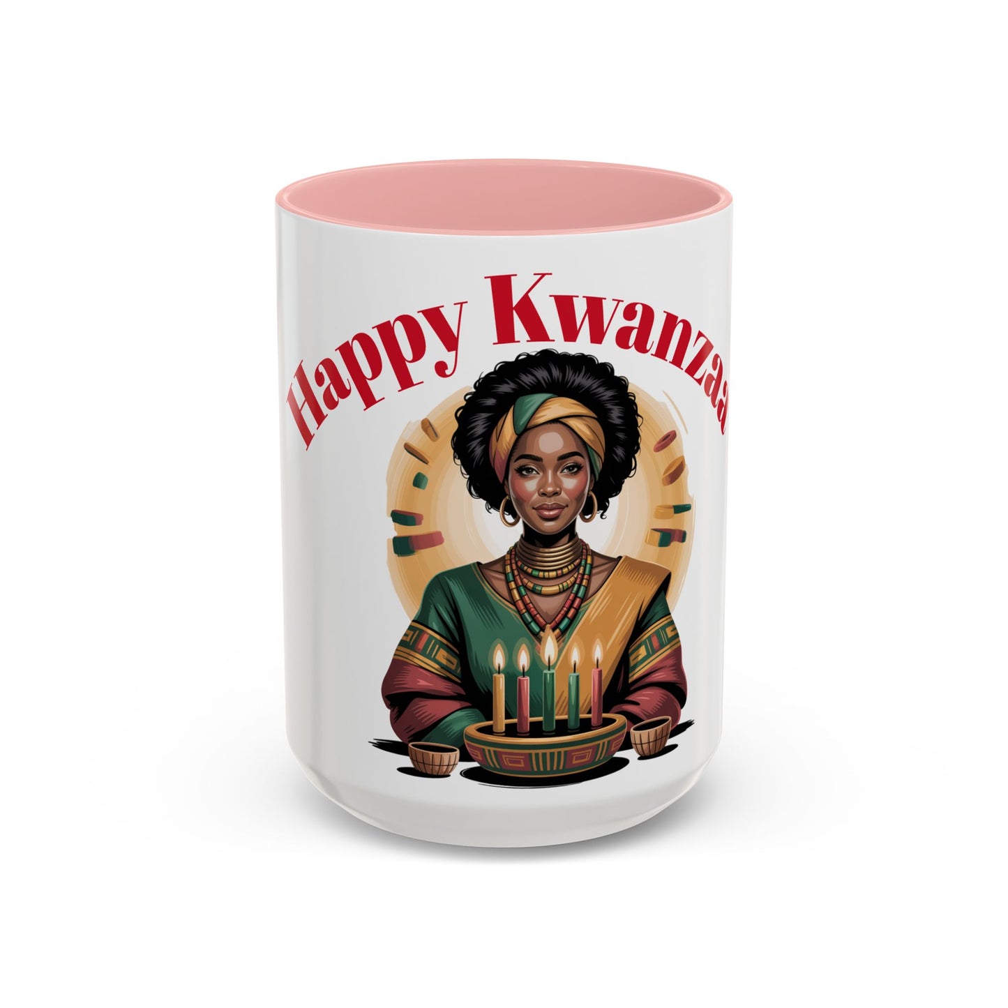 Happy Kwanzaa Mug for Black Women | Afrocentric Empowerment Coffee Cup | Cultural Heritage Gift for Kwanzaa Celebration