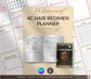 4C Hair Regimen Planner with digital download options on a beige background