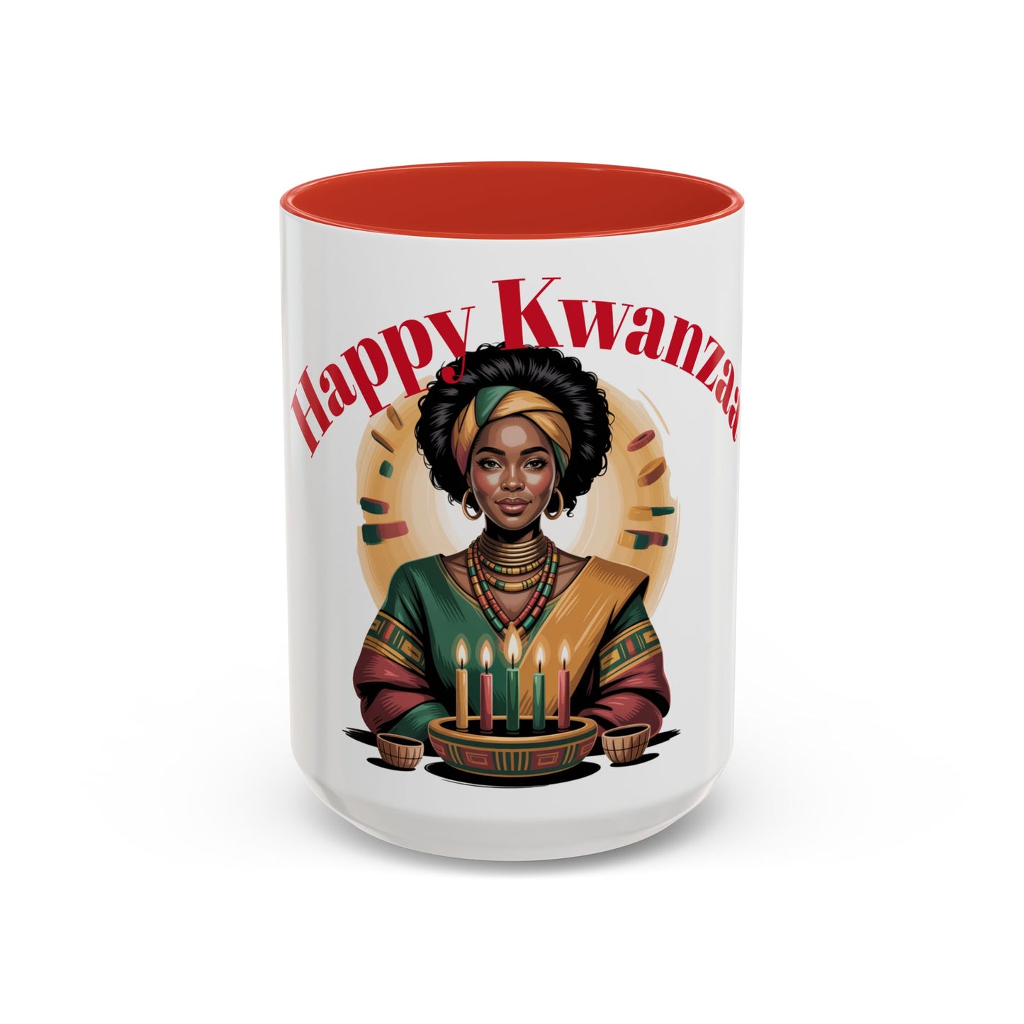 Happy Kwanzaa Mug for Black Women | Afrocentric Empowerment Coffee Cup | Cultural Heritage Gift for Kwanzaa Celebration