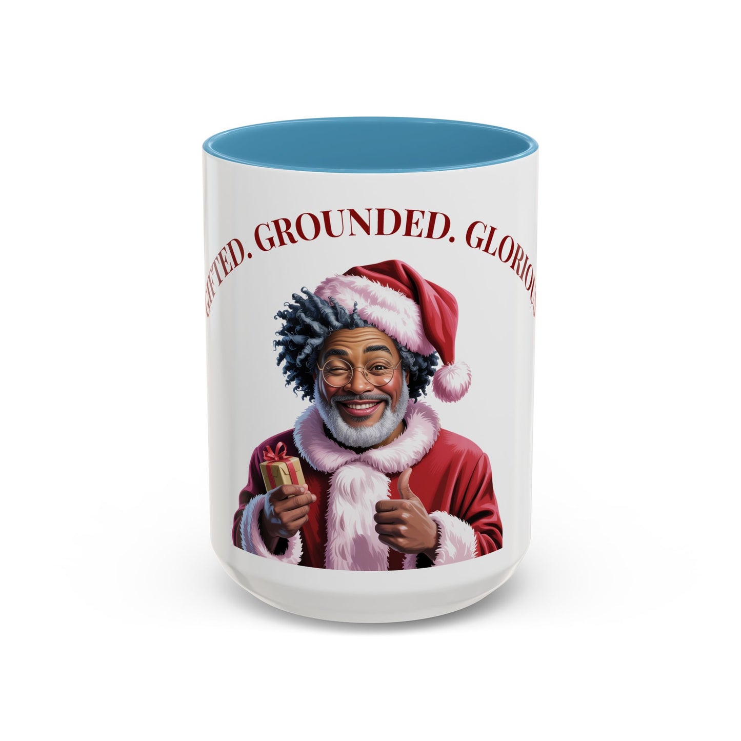 Festive Santa Coffee Mug - "Rooted. Grounded. Glorious."