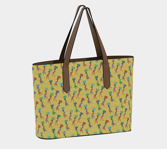 Black Woman Vegan Leather Tote – Afrocentric Luxury Handbag Celebrating Culture, Craft, and Confidence Grown Black Glorious