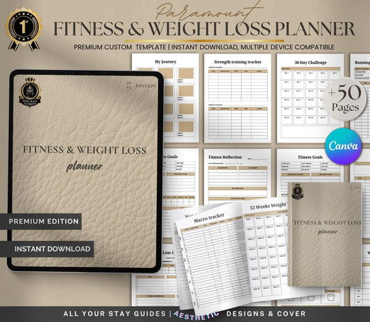 Fitness and Weight Loss Planner for Black Women | Workout Tracker, Meal Planner for Nubian Queen, Printable PDF for Weight Loss & Wellness Ma boutique