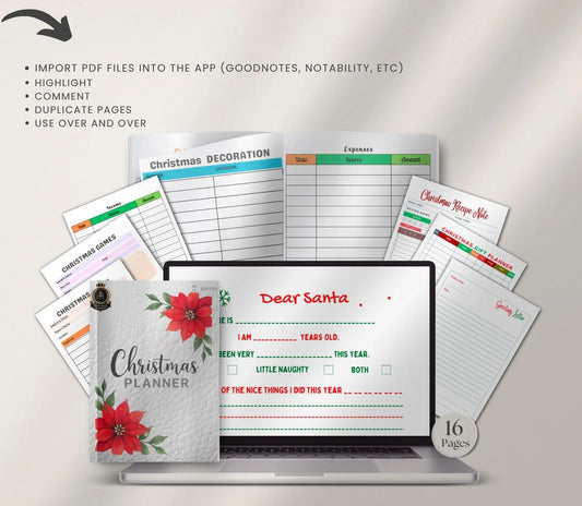 Printable Christmas Planner: Holiday Organizer, Gift List (PDF Download) Grown Black Glorious