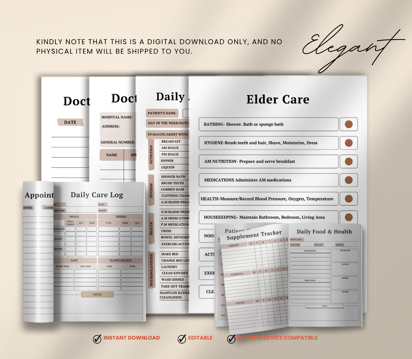 Black Women’s Elder Care Management Planner | Editable Canva Caregiving Organizer - Grown Black Glorious