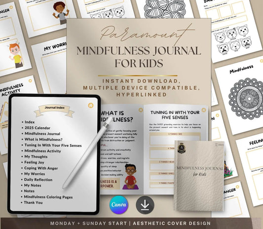 Mindfulness Journal for Kids |Gratitude & Self-Care Prompts (Printable PDF) Ma boutique