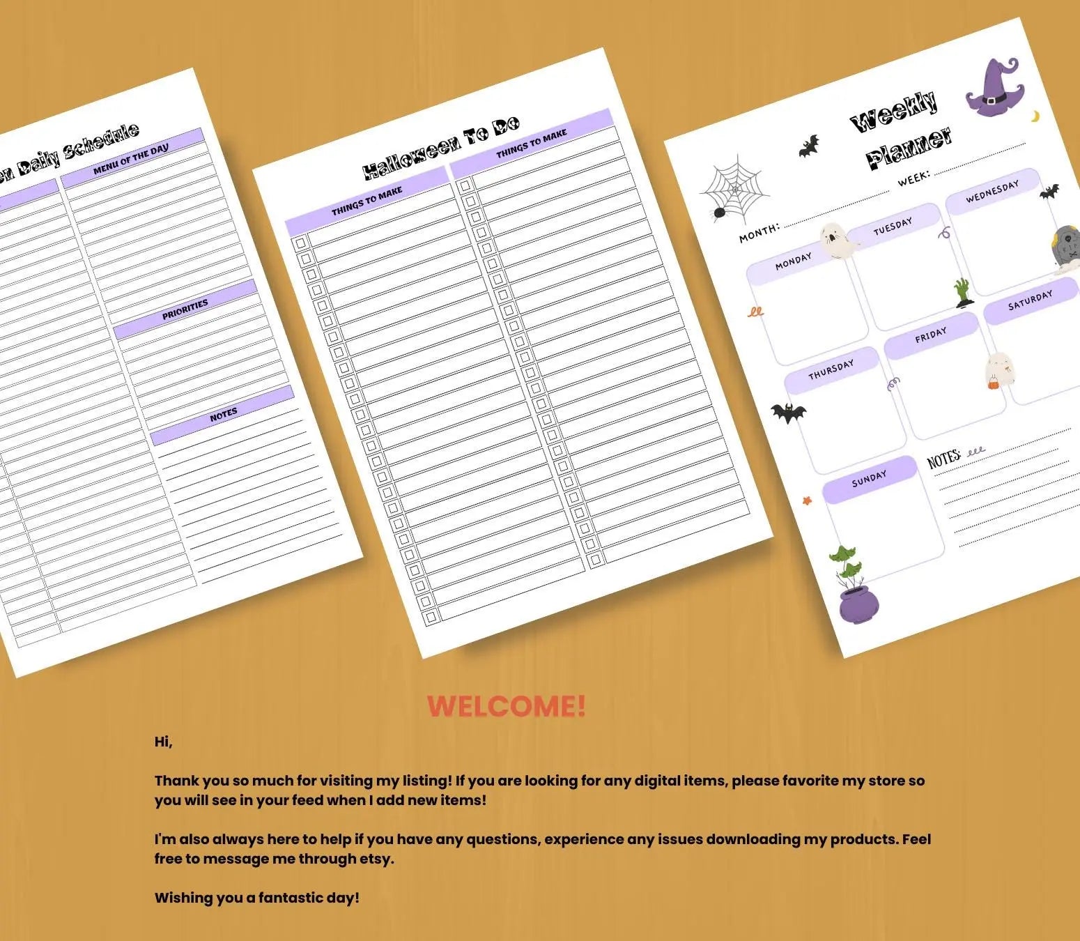 Family Halloween Planner - Party, Budget & Costume Organizer (Digital Download) Grown Black Glorious
