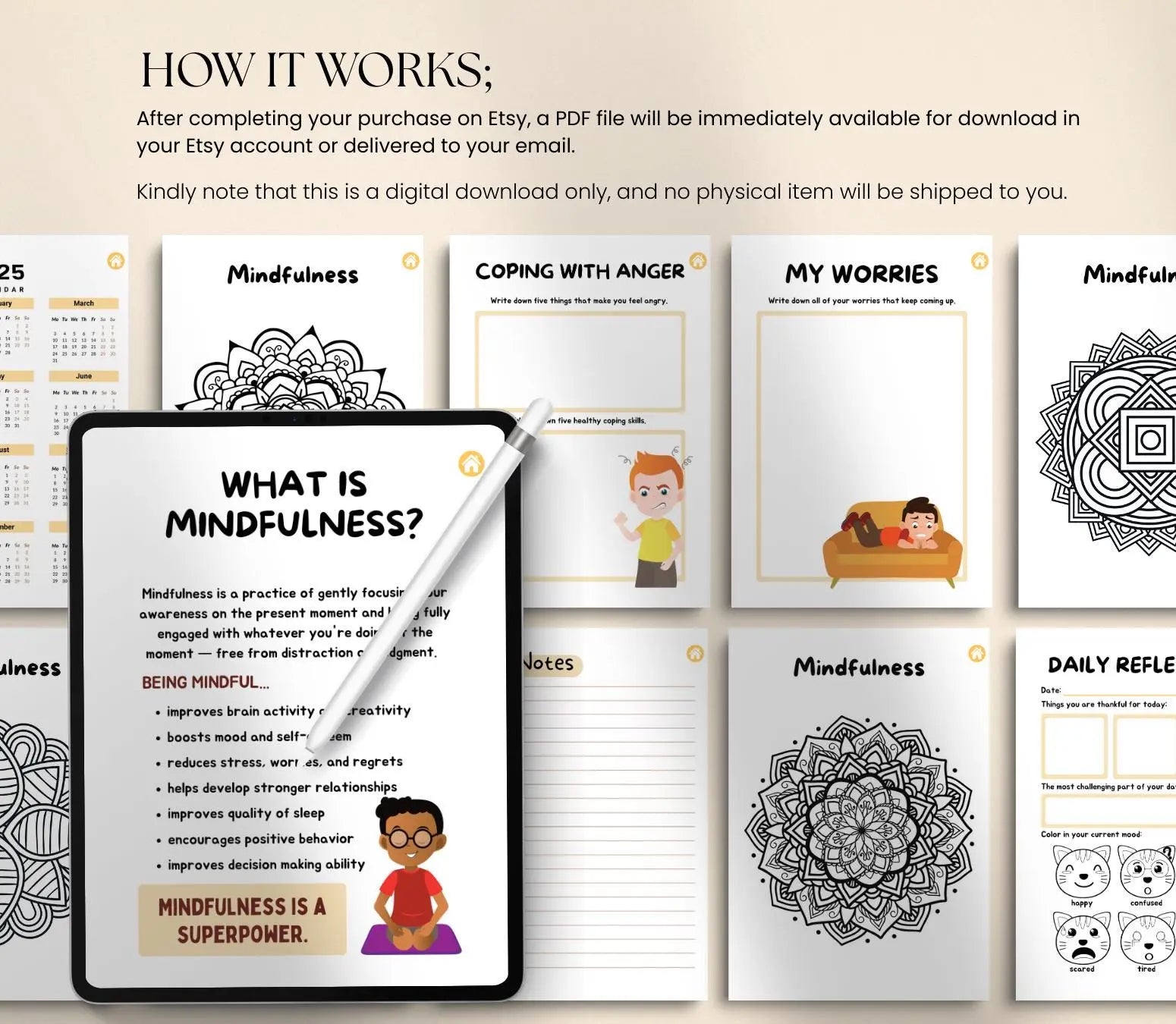 Mindfulness Journal for Kids |Gratitude & Self-Care Prompts (Printable PDF) Ma boutique
