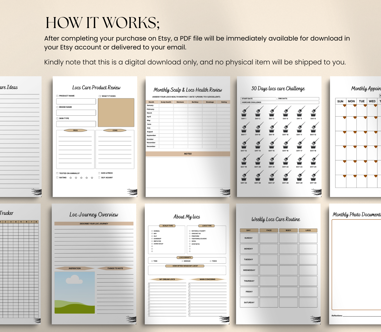 Dreadlock Care Tracker | Editable Canva Loc Maintenance & Growth Journal - Grown Black Glorious