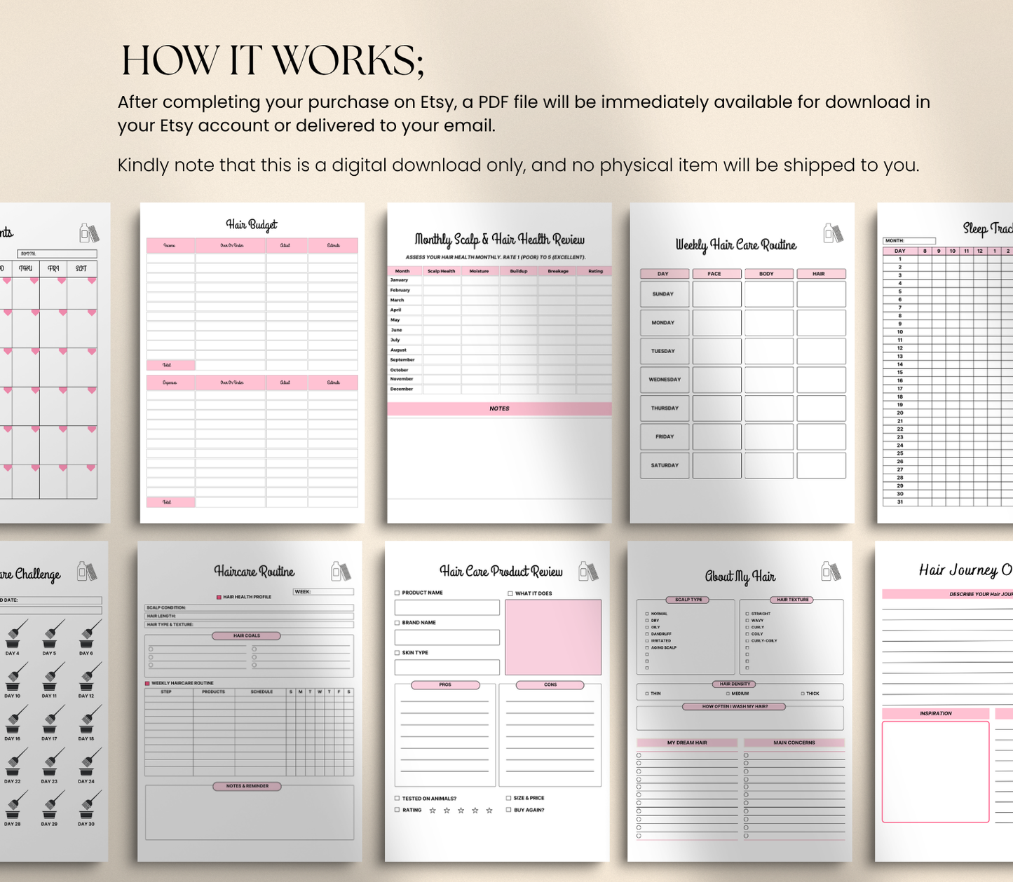 4C Hair Regimen Planner | Editable Canva Natural Hair Care Routine Tracker - Grown Black Glorious