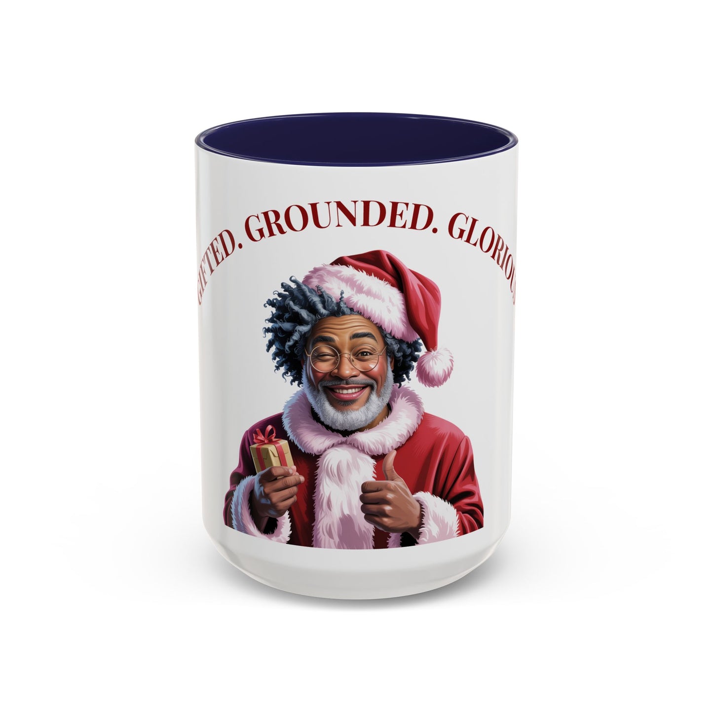 Festive Santa Coffee Mug - "Rooted. Grounded. Glorious."