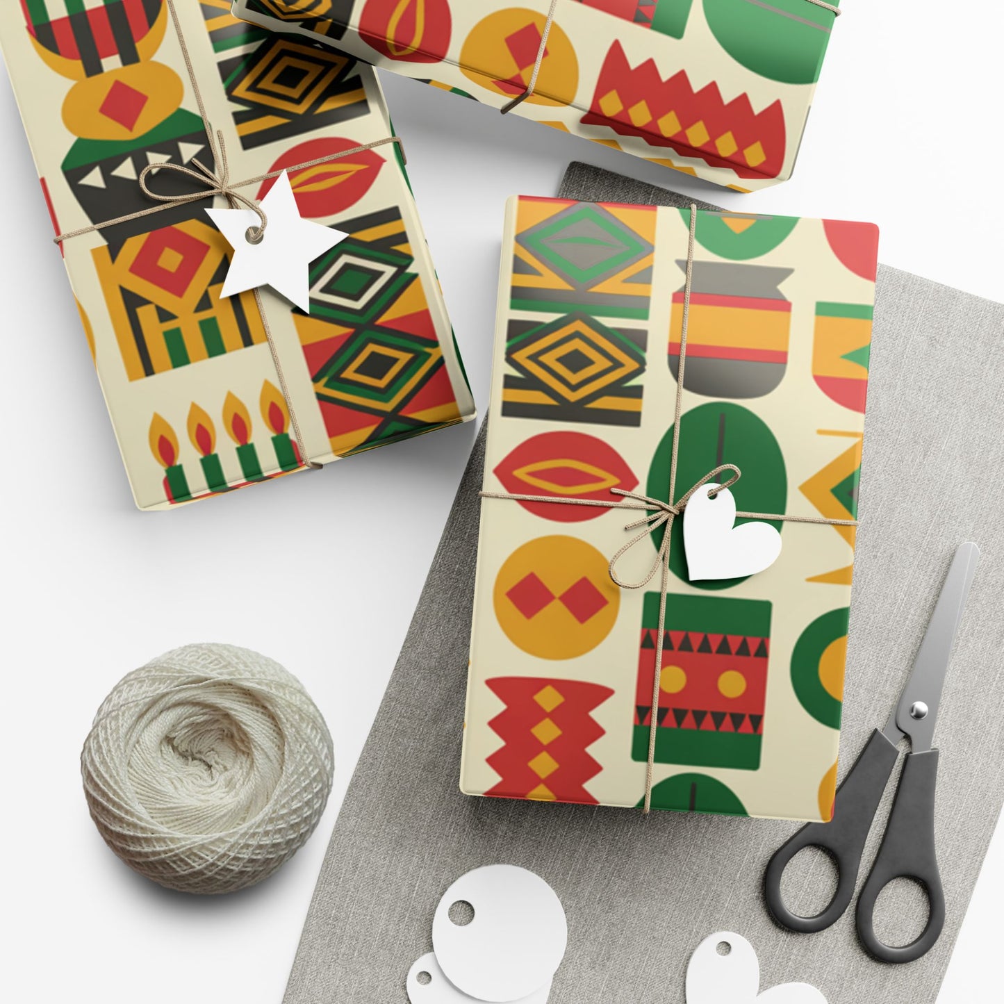 Happy Kwanzaa Afrocentric Wrapping Paper | Pan-African Holiday Gift Wrap | Black Culture Heritage Design | Eco-Friendly & Vibrant