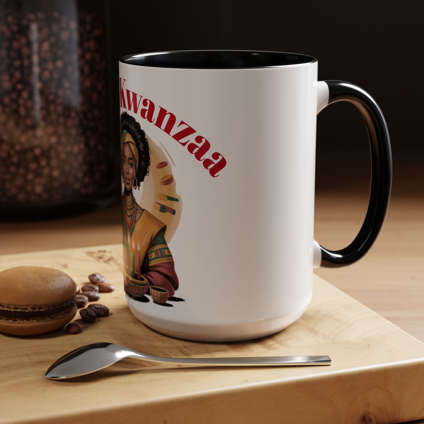 Happy Kwanzaa Mug for Black Women | Afrocentric Empowerment Coffee Cup | Cultural Heritage Gift for Kwanzaa Celebration