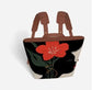 Black Woman Vegan Leather Backpack – Afrocentric Luxury Bag with Red Flower Art | Empowering Fashion for Modern Melanin Queens Grown Black Glorious