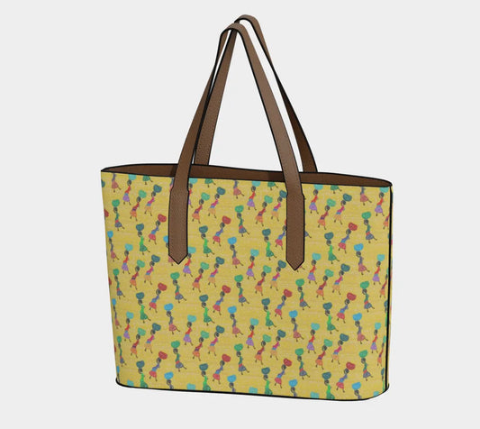 Black Woman Vegan Leather Tote – Afrocentric Luxury Handbag Celebrating Culture, Craft, and Confidence Grown Black Glorious