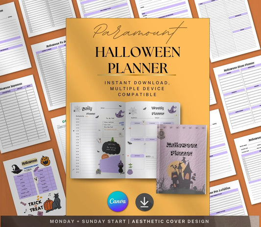 Family Halloween Planner - Party, Budget & Costume Organizer (Digital Download) Grown Black Glorious