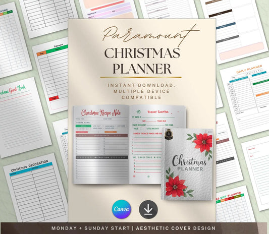 Printable Christmas Planner: Holiday Organizer, Gift List (PDF Download) Grown Black Glorious