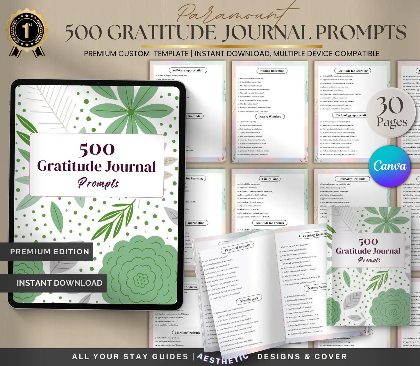 Gratitude Journal Prompts for Black Women: Daily Self-Care (Printable/Digital Download) Ma boutique
