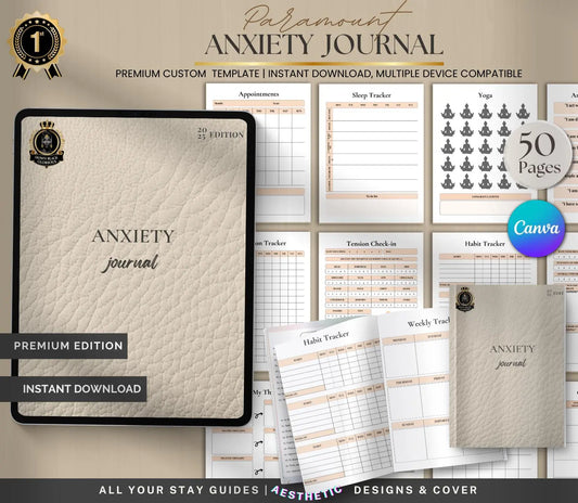 Black Women Anxiety Journal | Mental Health Tracker, Stress Relief Prompts, Nubian Queen Mindfulness , Printable & Digital Wellness Planner Ma boutique