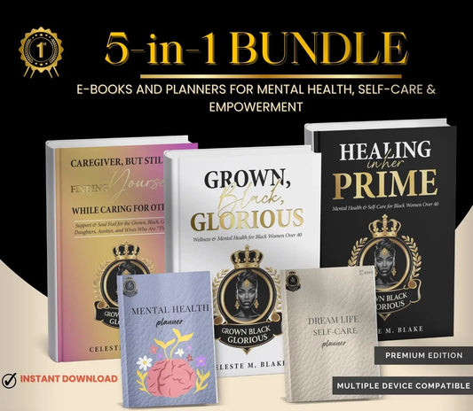 Black Mental Health & Self-Care Planner: Wellness Ebooks Bundle (Digital Download) Grown Black Glorious